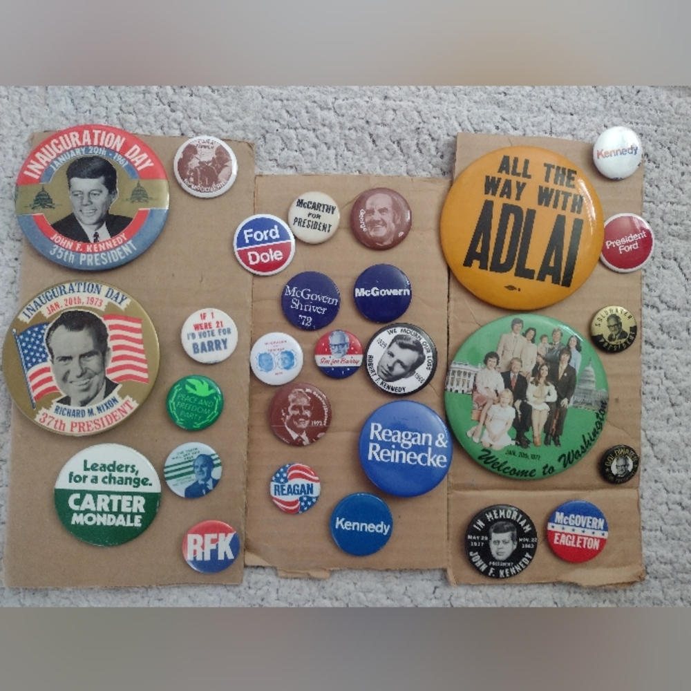 Vintage Political Campaign Buttons Collection